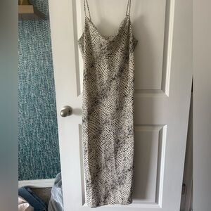 NWT Banana Republic snakeskin slip Midi Dress with coul neck